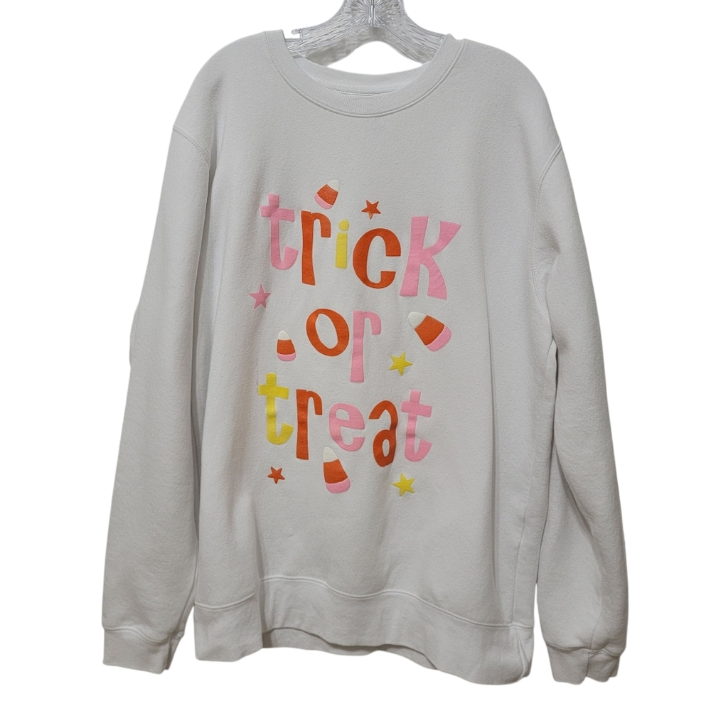 Pacific & Co | Trick or Treat Halloween Graphic Sweatshirt Candy Corn Summerween